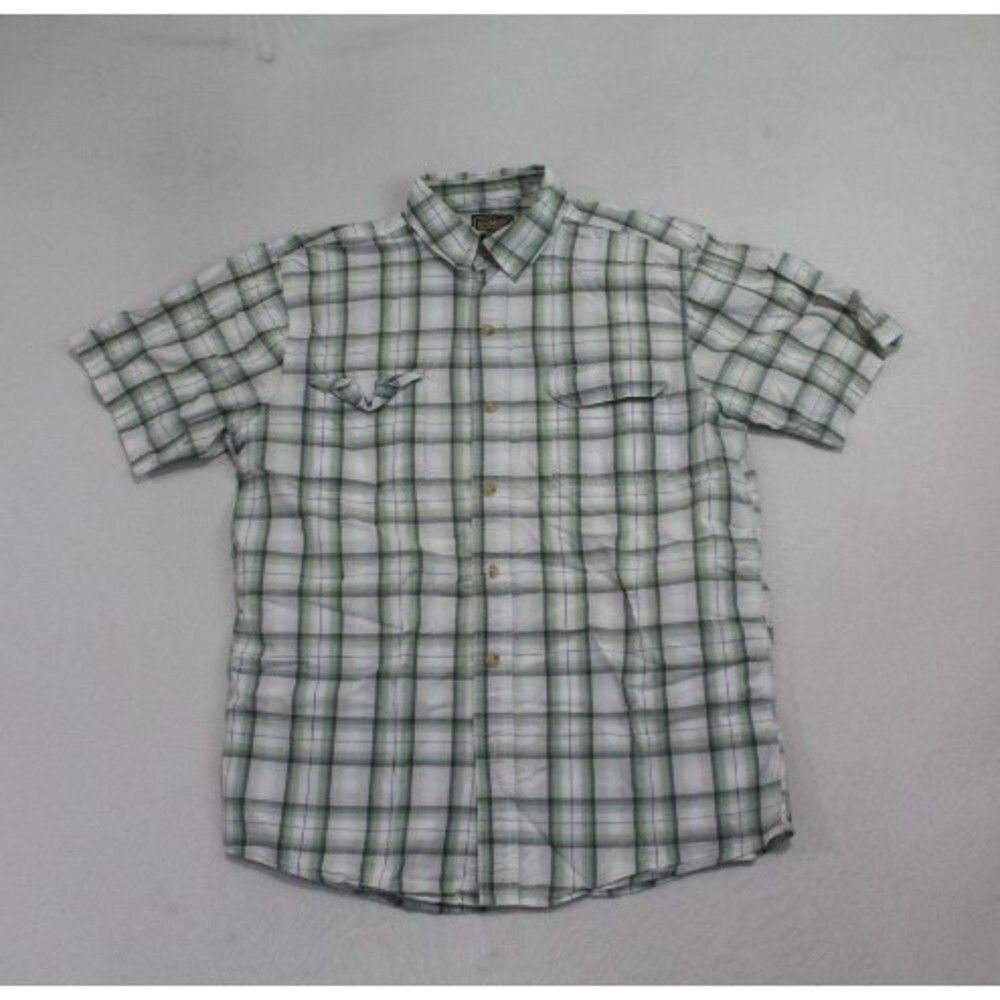 C.E. Schmidt Workwear Men Gray White Button Up Size Meduim